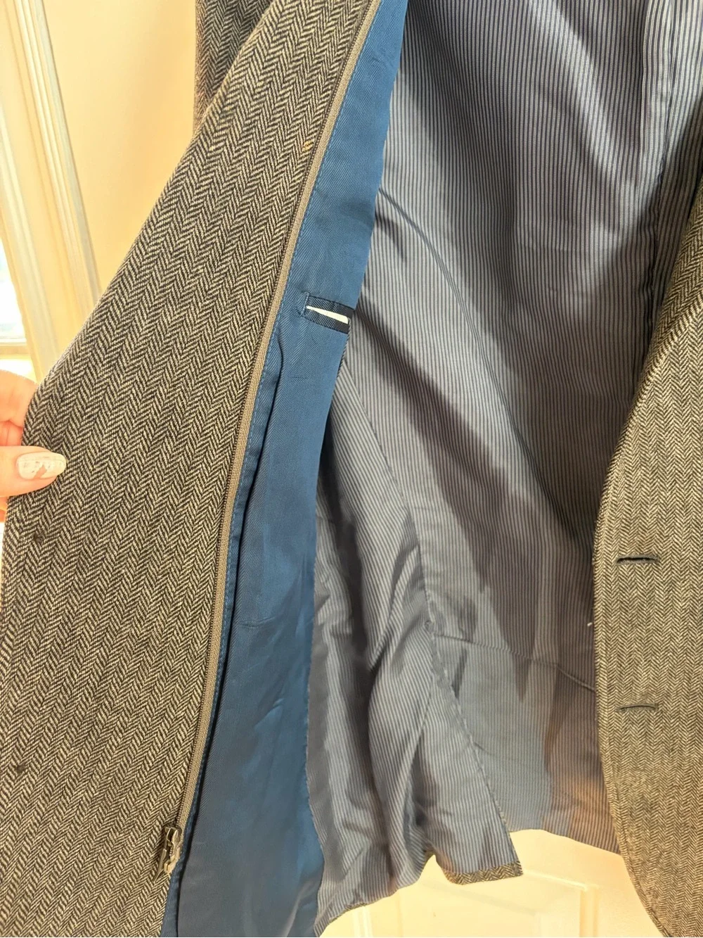 Banana Republic Men's Gray Herringbone Sport Coat